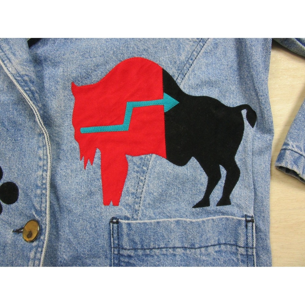 Vintage 90s Sundance x Moxie Denim Chore Coat Women's (M) Buffalo Santa Fe USA - Picture 4 of 16